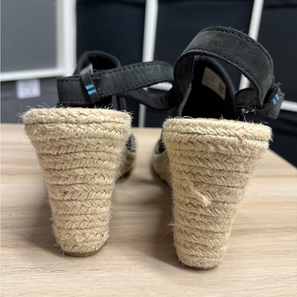 Toms Espadrille Slingback Monica Wedge Canvas Sandal - Picture 4 of 9